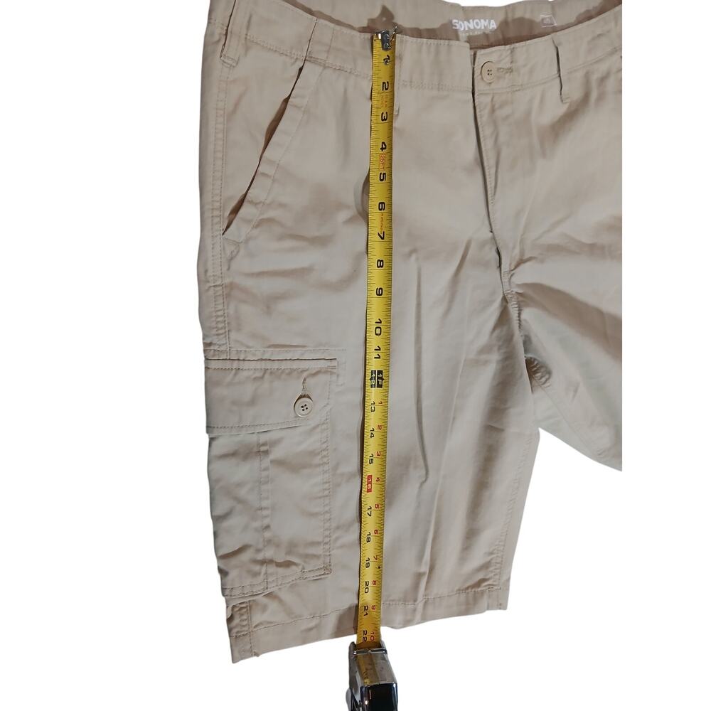 Sonoma Men's Cargo Shorts Size 40 Khaki 100 Cott - Picture 6 of 8